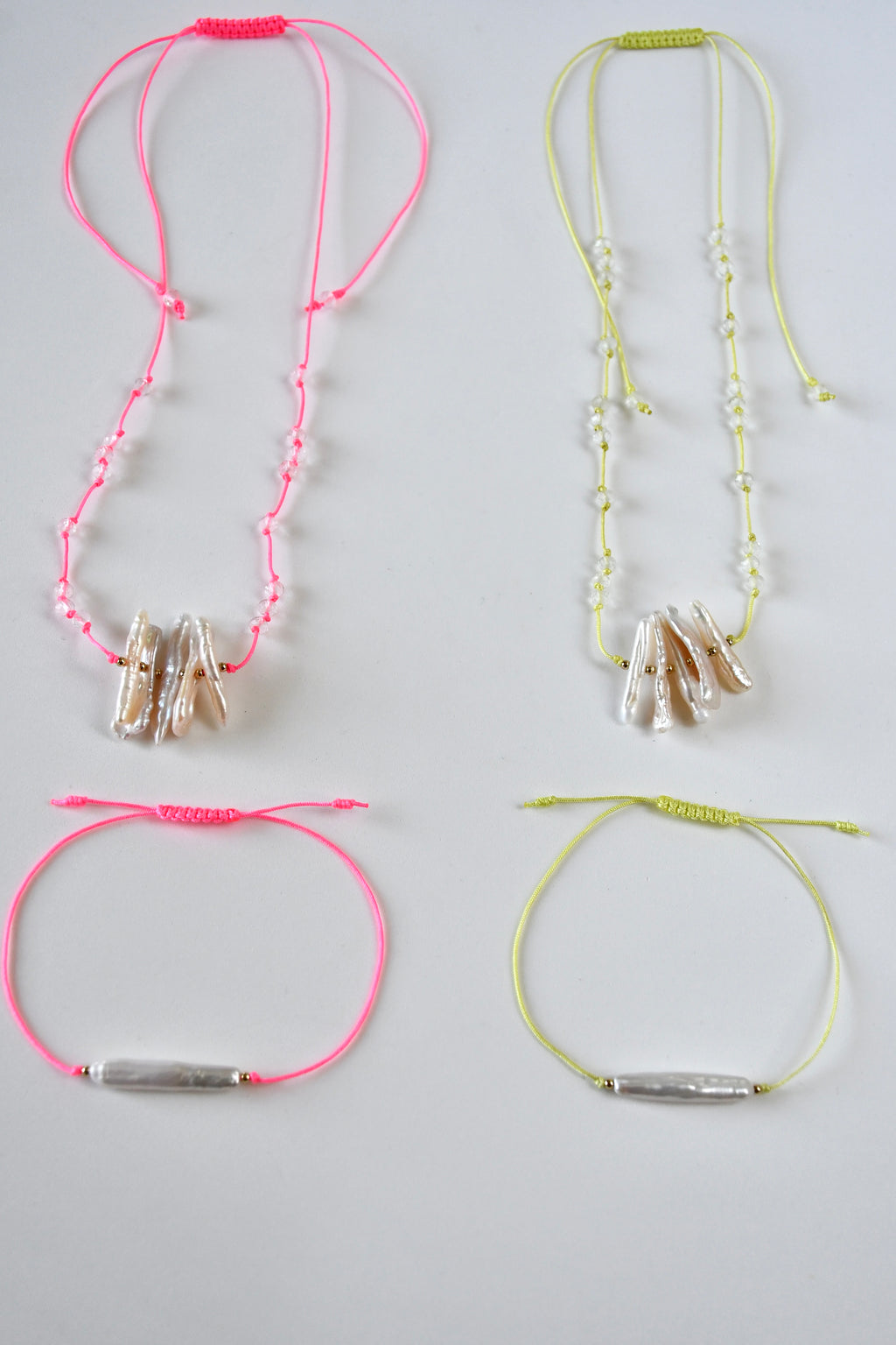 Süßwasserperlen-Set Halskette + Armband