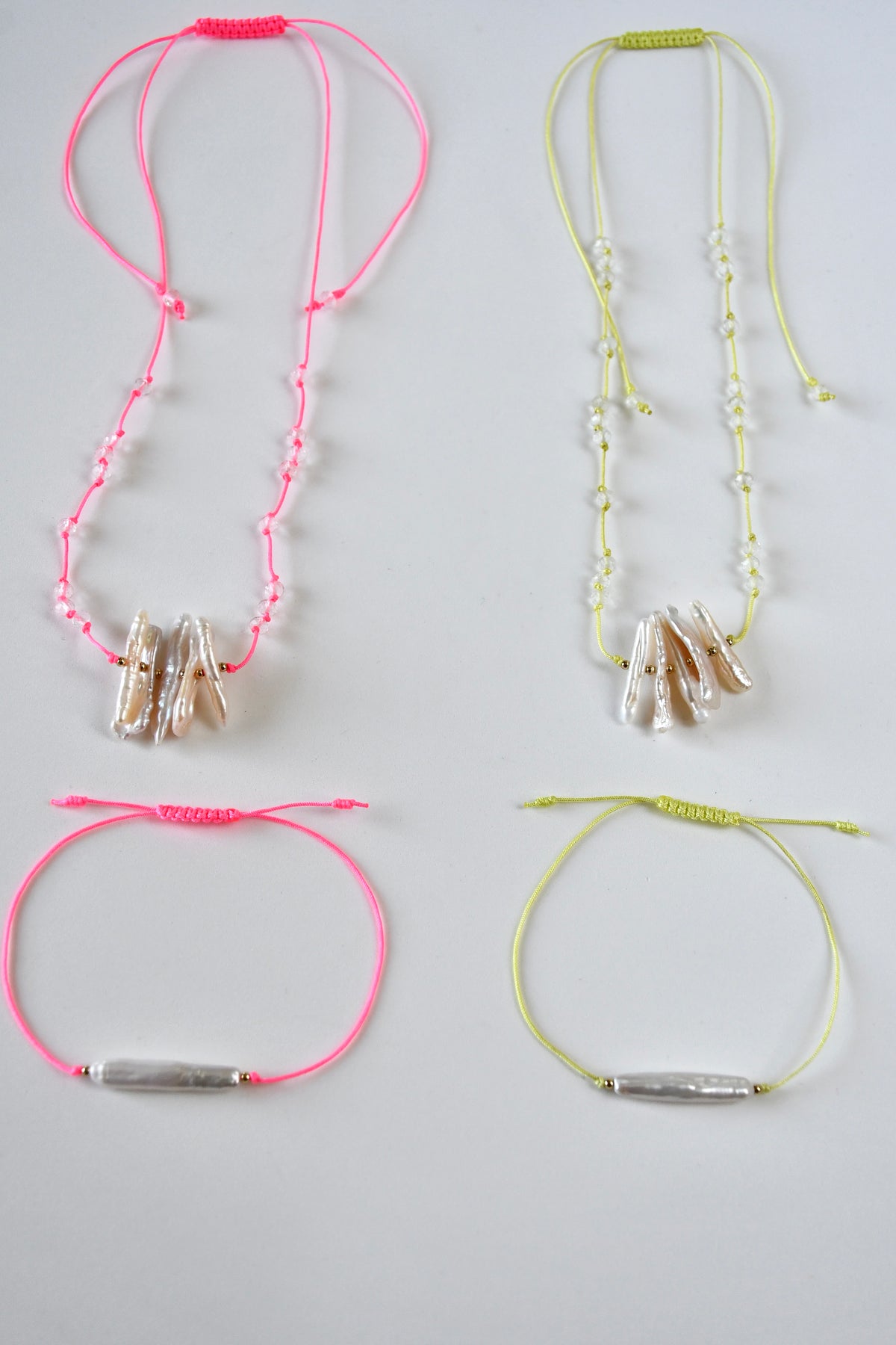 Süßwasserperlen-Set Halskette + Armband