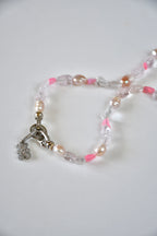 Collana Opale Etiopica, Quarzo Rosa e Perla d'acqua dolce — L'amore in luce