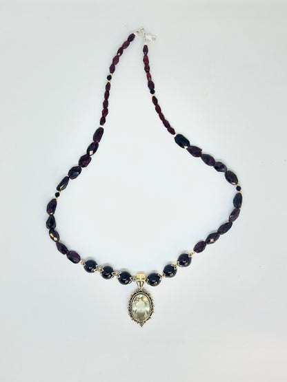 Collier Grenat & Quartz citron