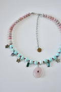 Collier Charms Opale, Quartz rose & Howlite — Le souffle doux de la guérison