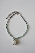 #153 Halskette Larimar, Quarz & Terraherz