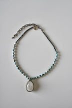 #153 Halskette Larimar, Quarz & Terraherz