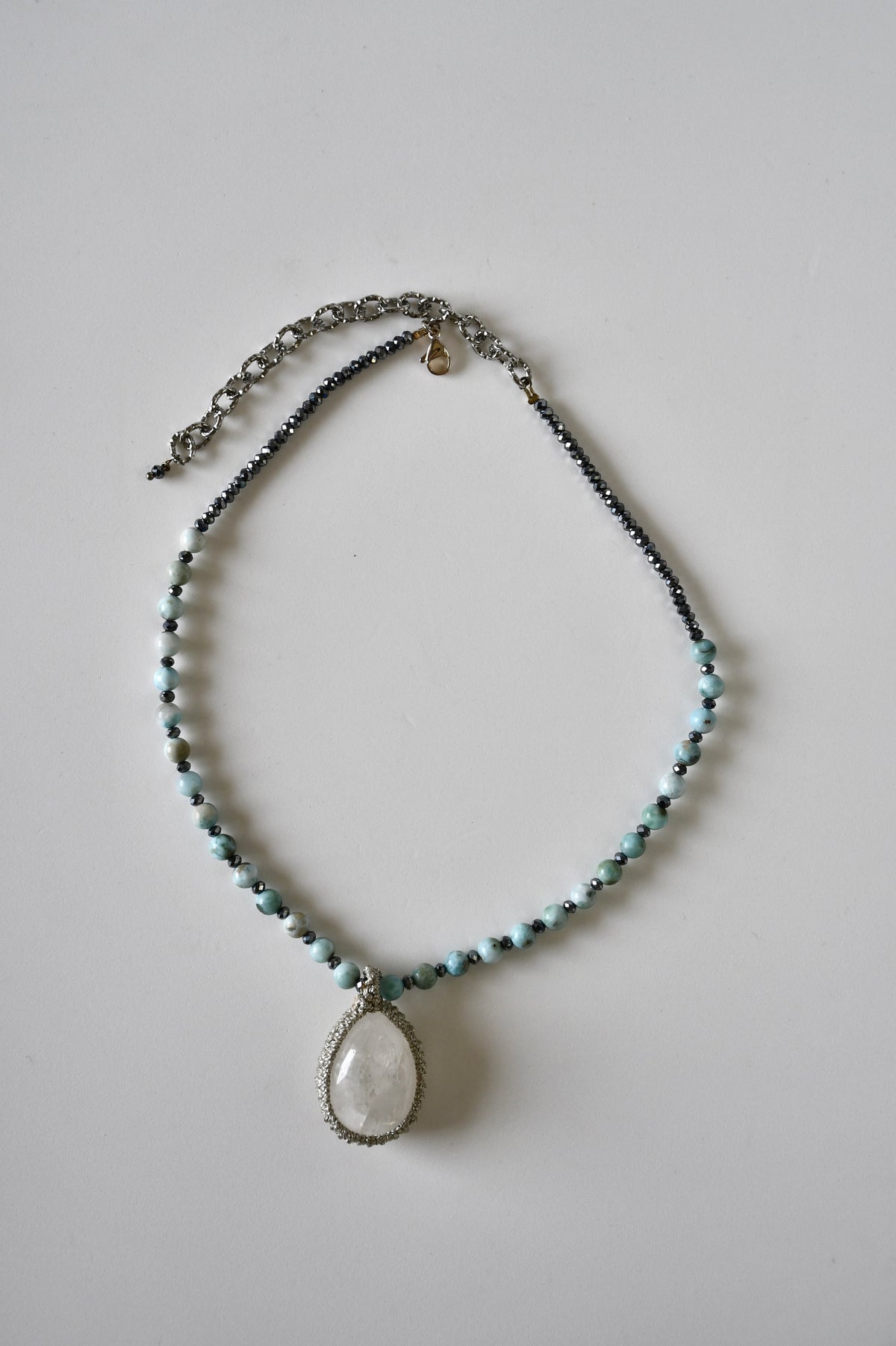 Collier Larimar, Quartz & Terraherz