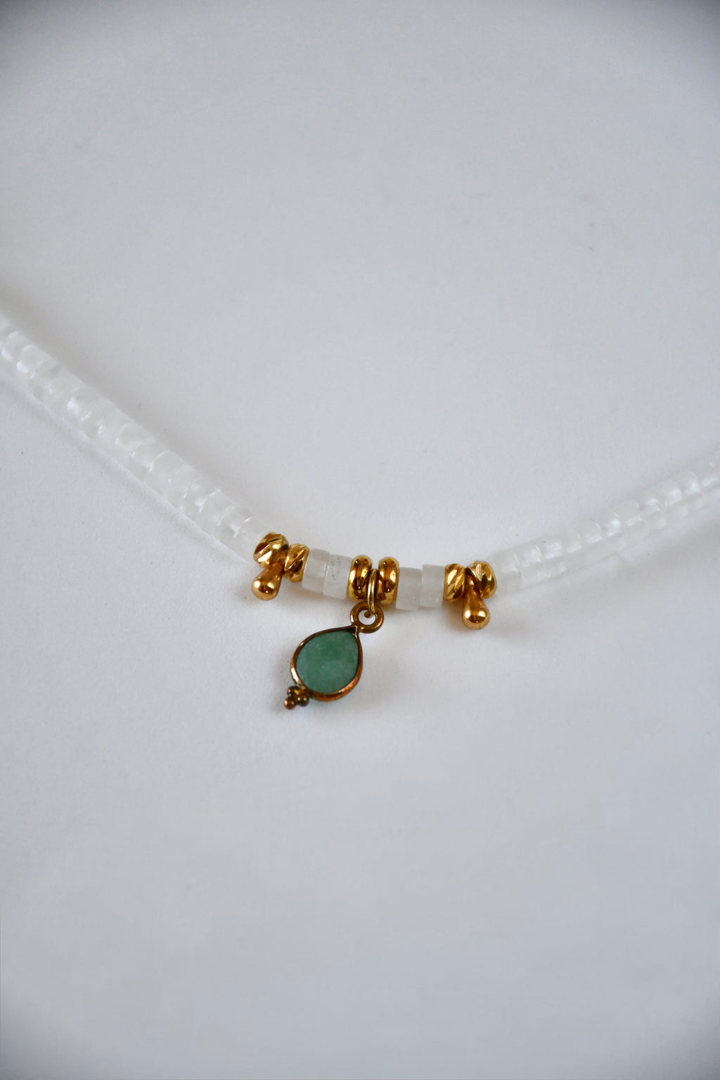 #57 Kette „Klare Ruhe“
Bergkristall und Amazonit