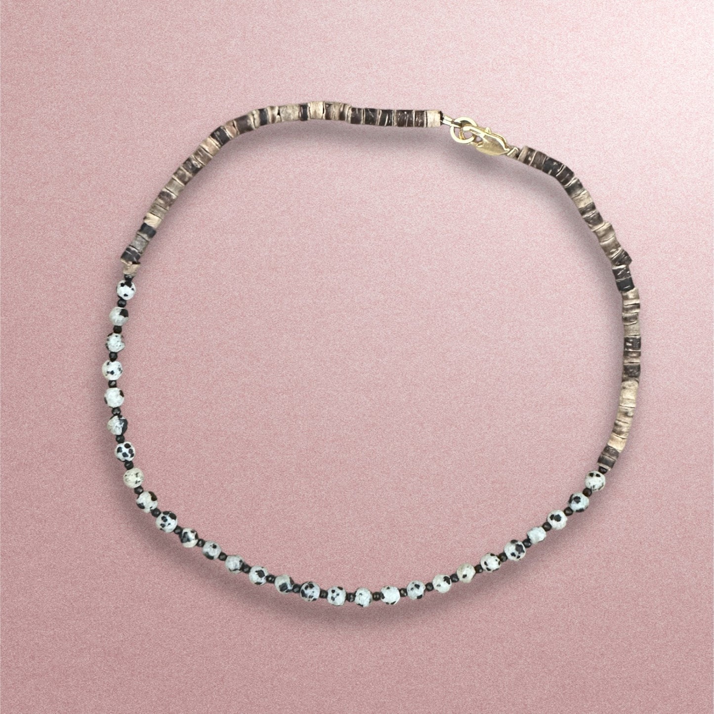 Collier Spinelle et Jaspe dalmatien