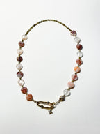 Collier Quartz Ferrugineux & Grenat vert