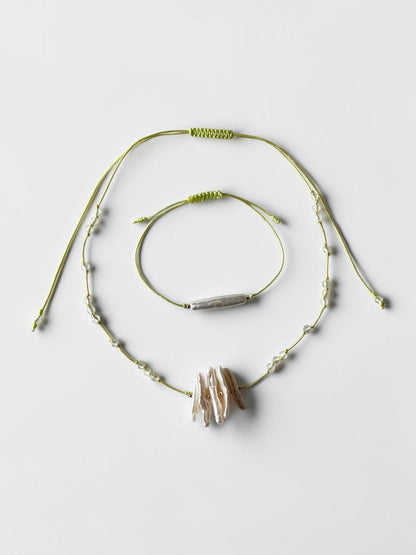 Ensemble Collier+Bracelet Perles d’eau douce