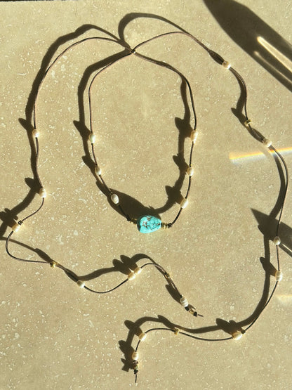 Collier Turquoise & Perles d’eau douce