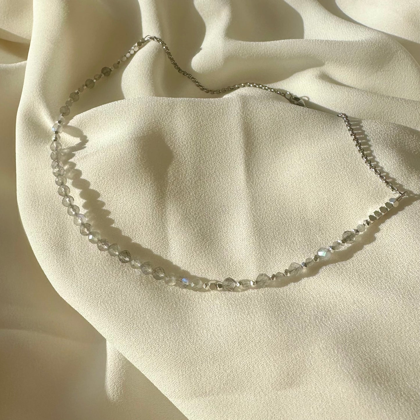 Colliers de pierres naturelles, Pierre de lune, Labradorite & Kunzite