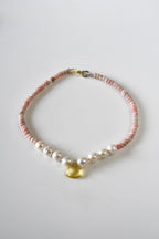 Collier Perles d’eau douce & Opale rose