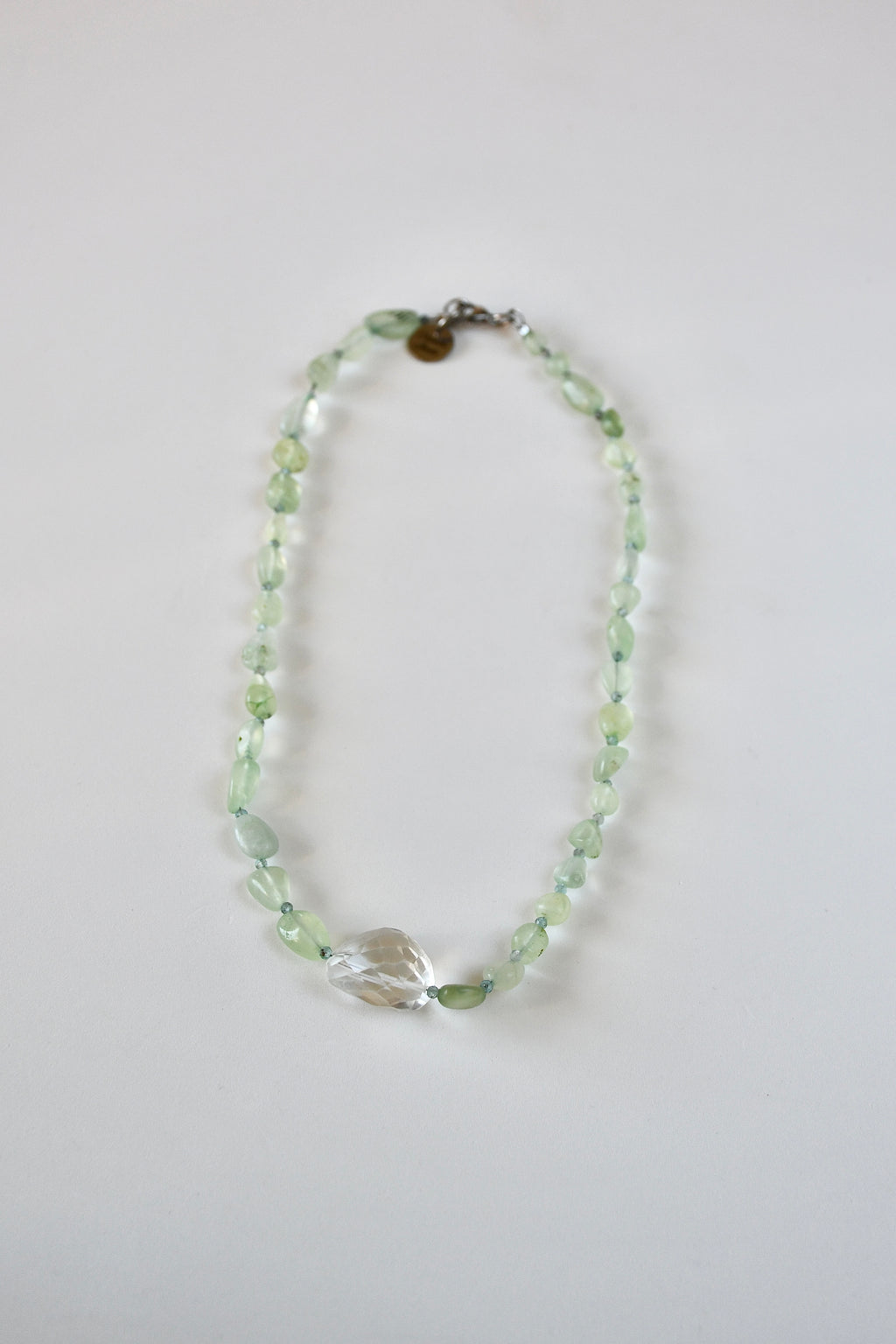 Collana Prehnite & Cristallo di rocca — La chiarezza del cuore