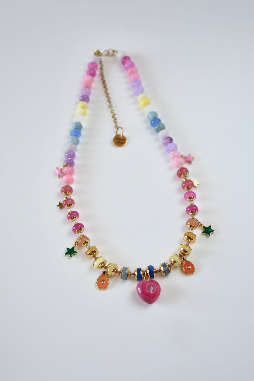 Collier Charms multicolore Jade & Agate — La force tranquille