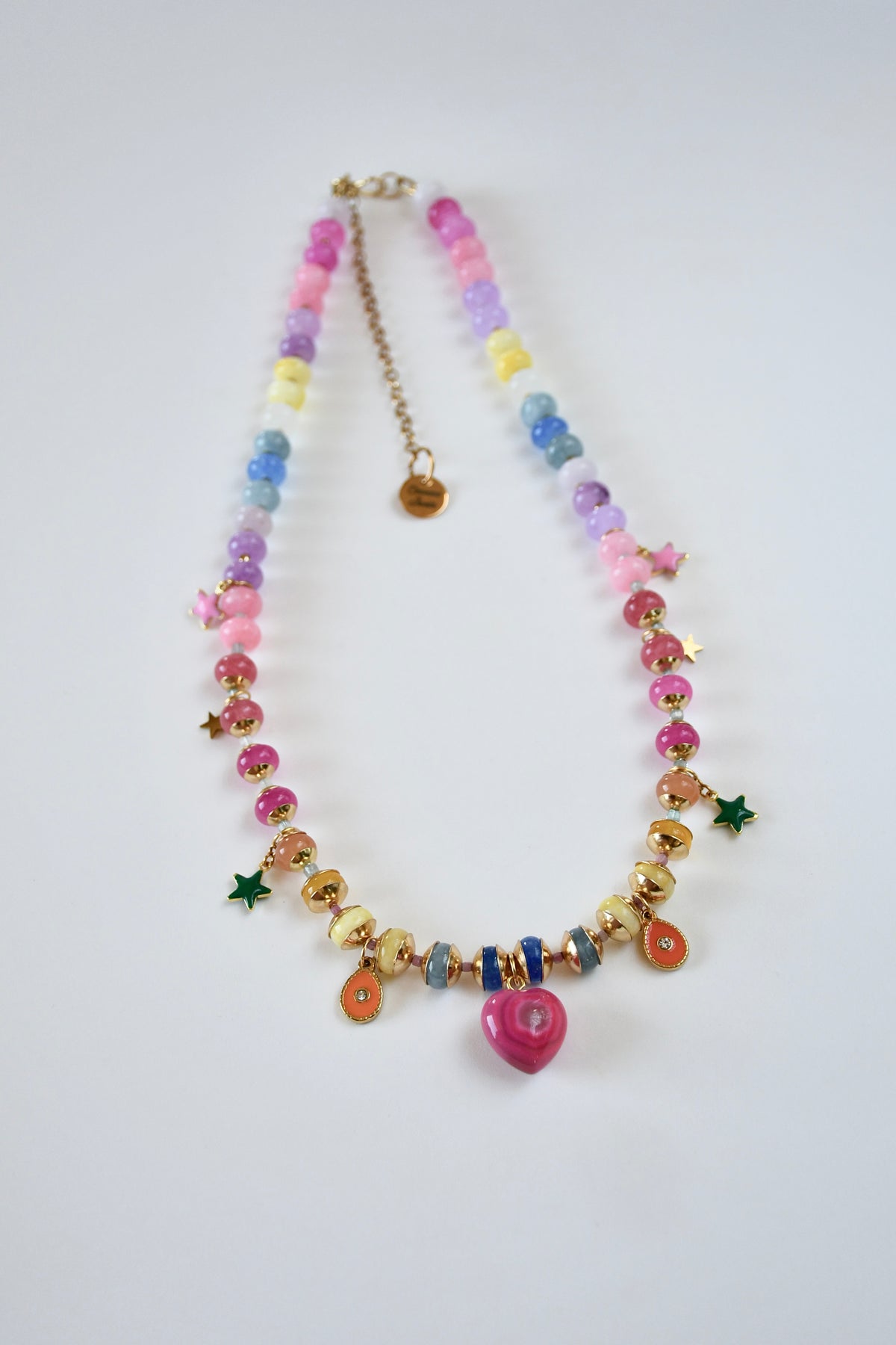 Collier Charms multicolore Jade & Agate — La force tranquille
