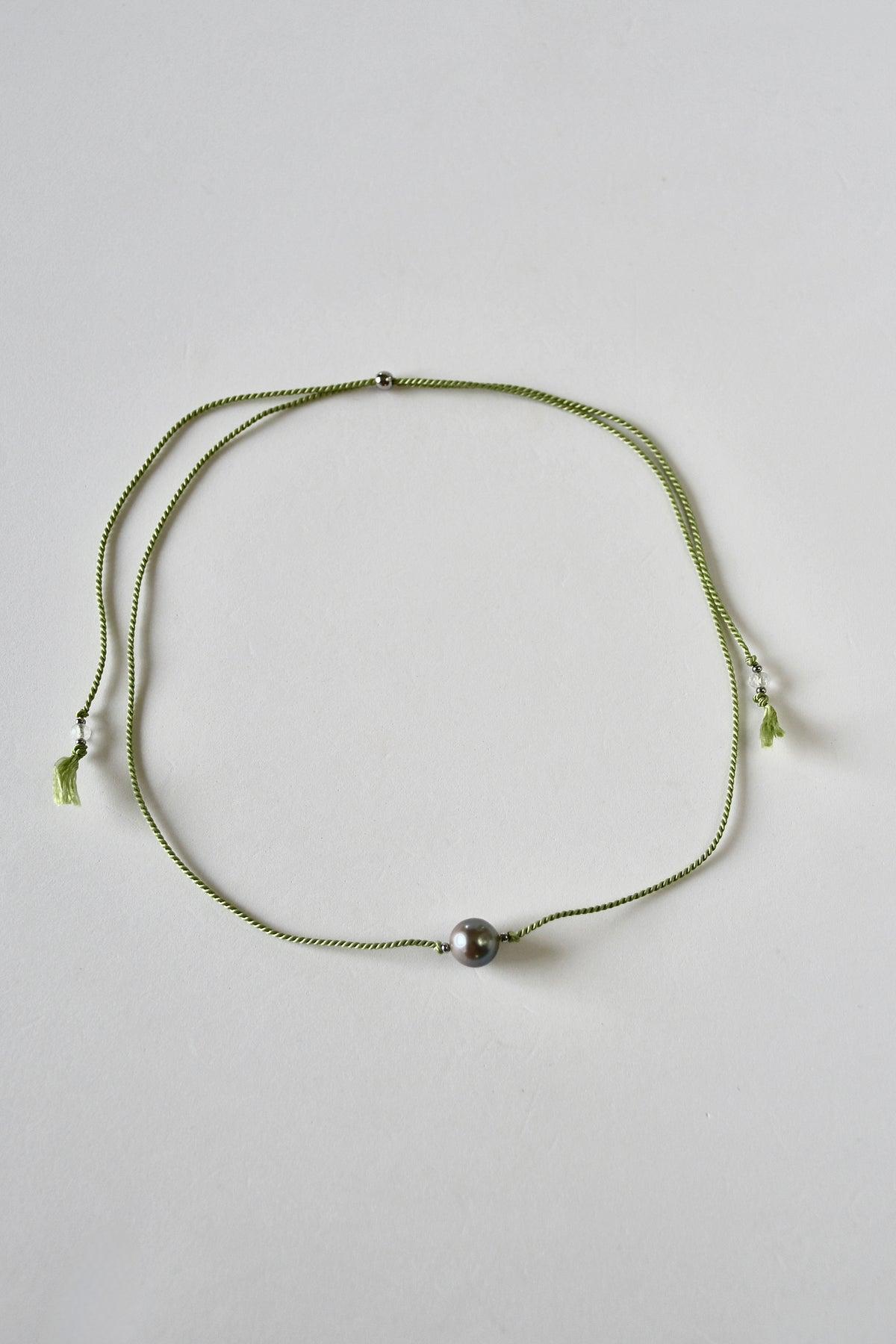 Collier perle de Tahiti sur soie