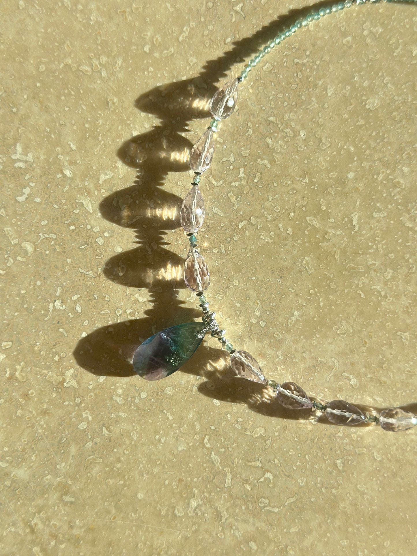 Collier Améthyste, Fluorite & Apatite