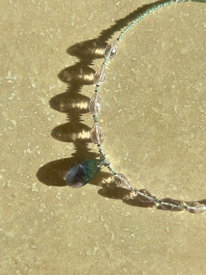 Collier Améthyste, Fluorite & Apatite