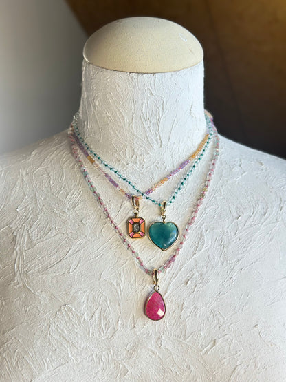 Colliers Améthyste/Citrine & Cristal de roche sur soie – Clarté intérieure & lumière consciente