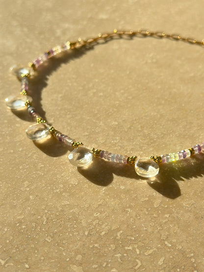 Collier Fluorite et Cristal de roche – Clarté et Harmonie