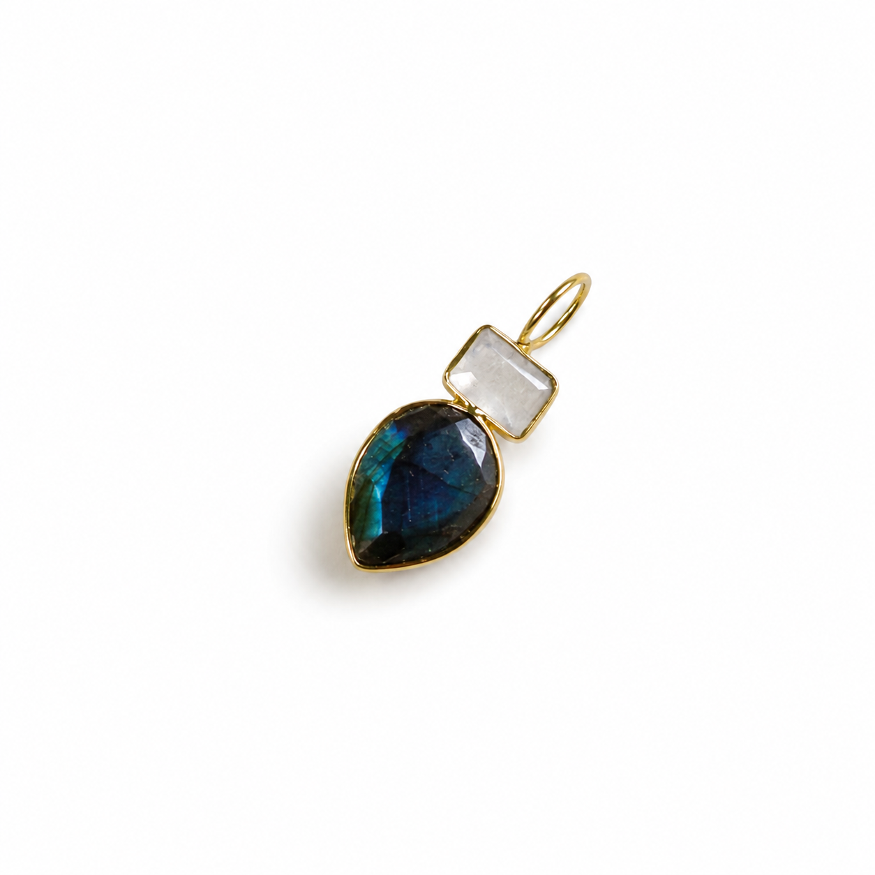 Pendentifs de gemmes plaqués or 18k