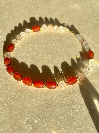 Collier Cristal & Cornaline