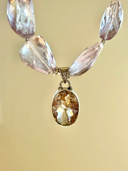 Collier Ametrine, Améthyste & Quartz rose