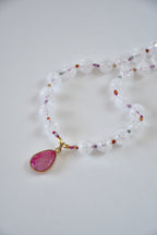 Collier Quartz Craquelé, Agate & MultiQuartz — Stabilité, Clarté & Harmonie