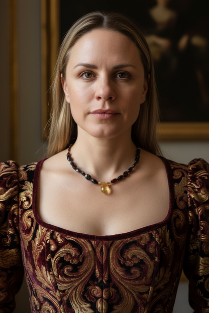 #165 Collier Grenat & Citrine