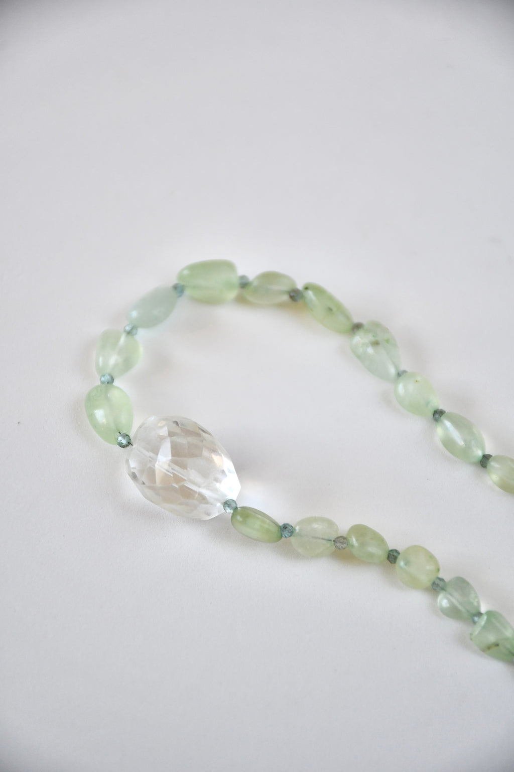 Collana Prehnite & Cristallo di rocca — La chiarezza del cuore