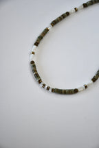 Collier Jaspe, Nacre & Pyrite