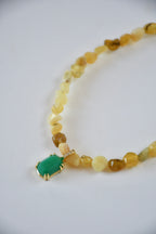Collier Onyx & Opale jaune — Sagesse intérieure et lumière confiante