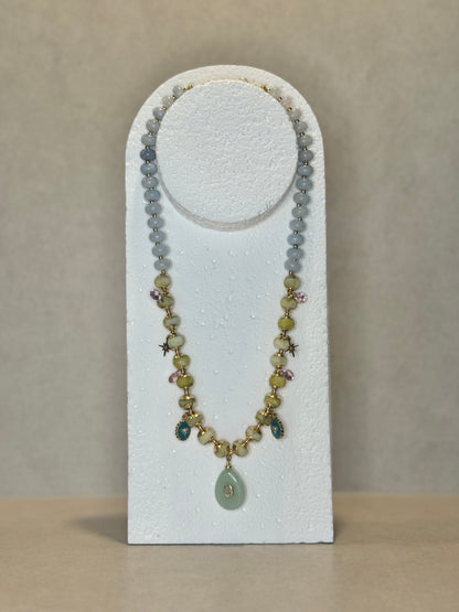 Collier Charms, Turquoise Jaune & Jade — L’ancrage de la sagesse