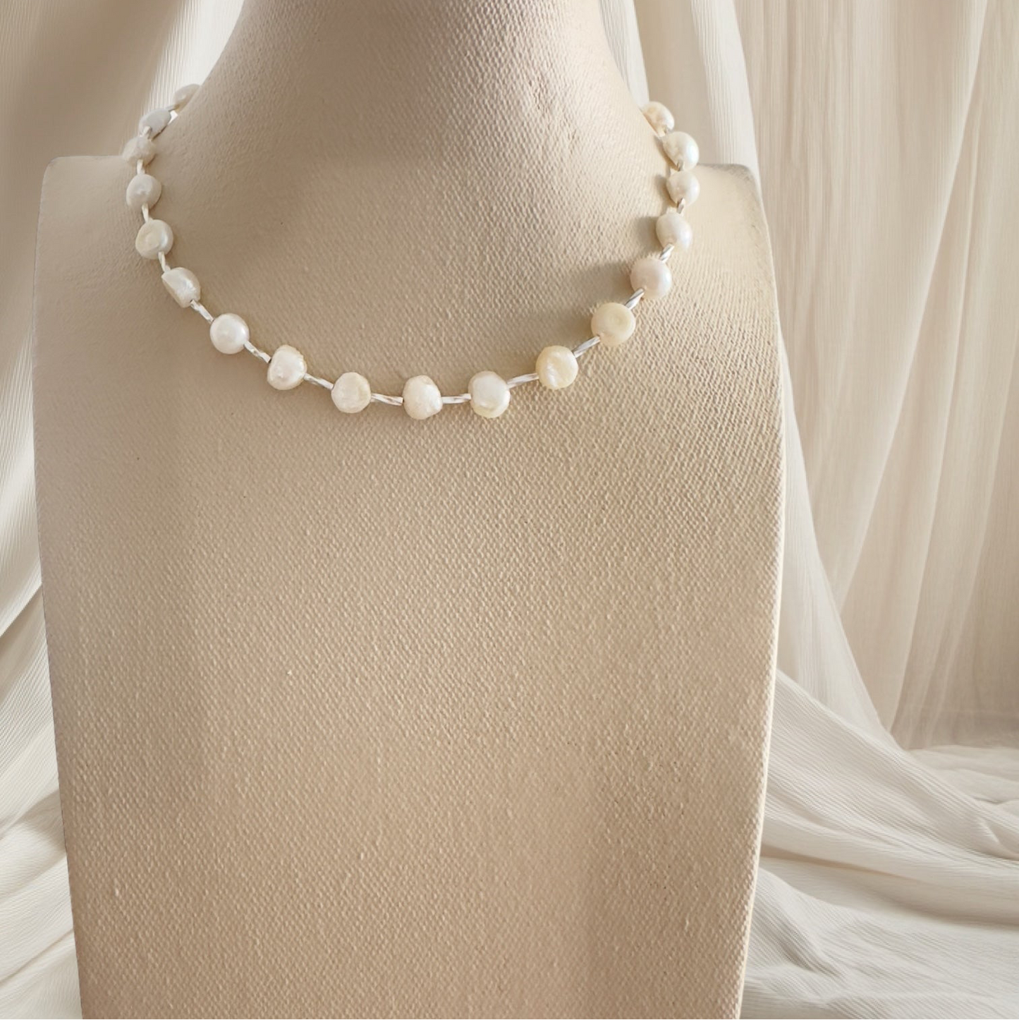 Collier perles d’eau douce et argent