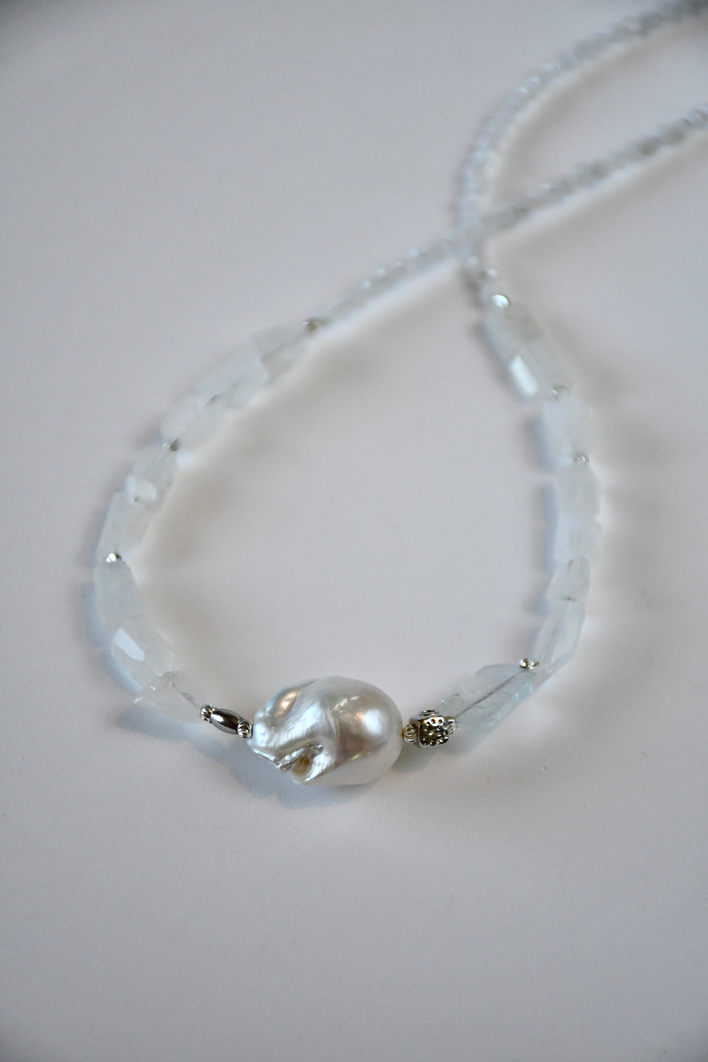 Collana Pietra di Luna e Perla d'acqua dolce
