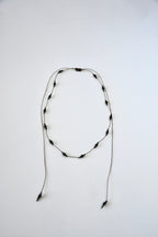 Collier coulissant Obsidienne & Pyrite