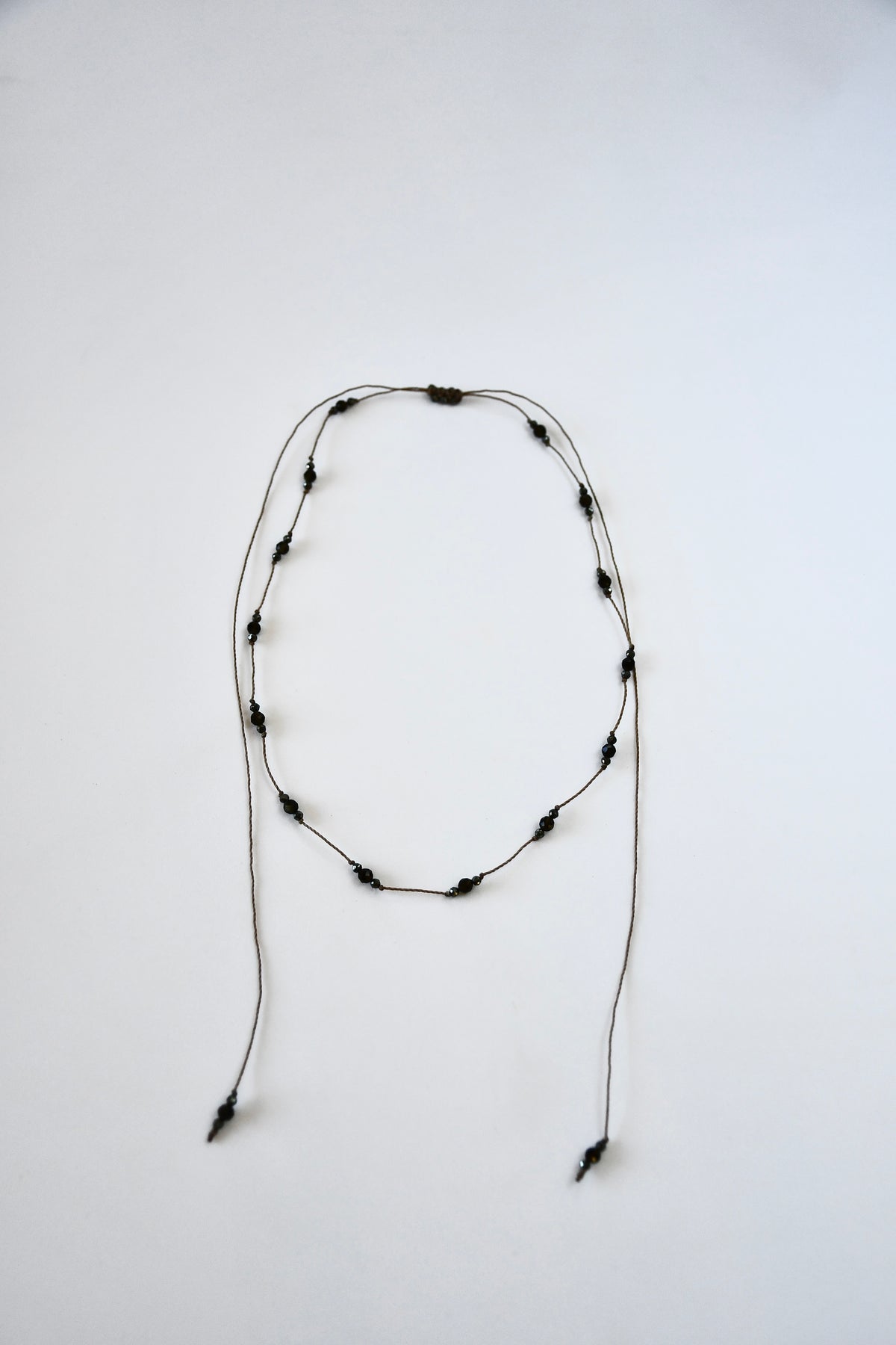 Collier coulissant Obsidienne & Pyrite