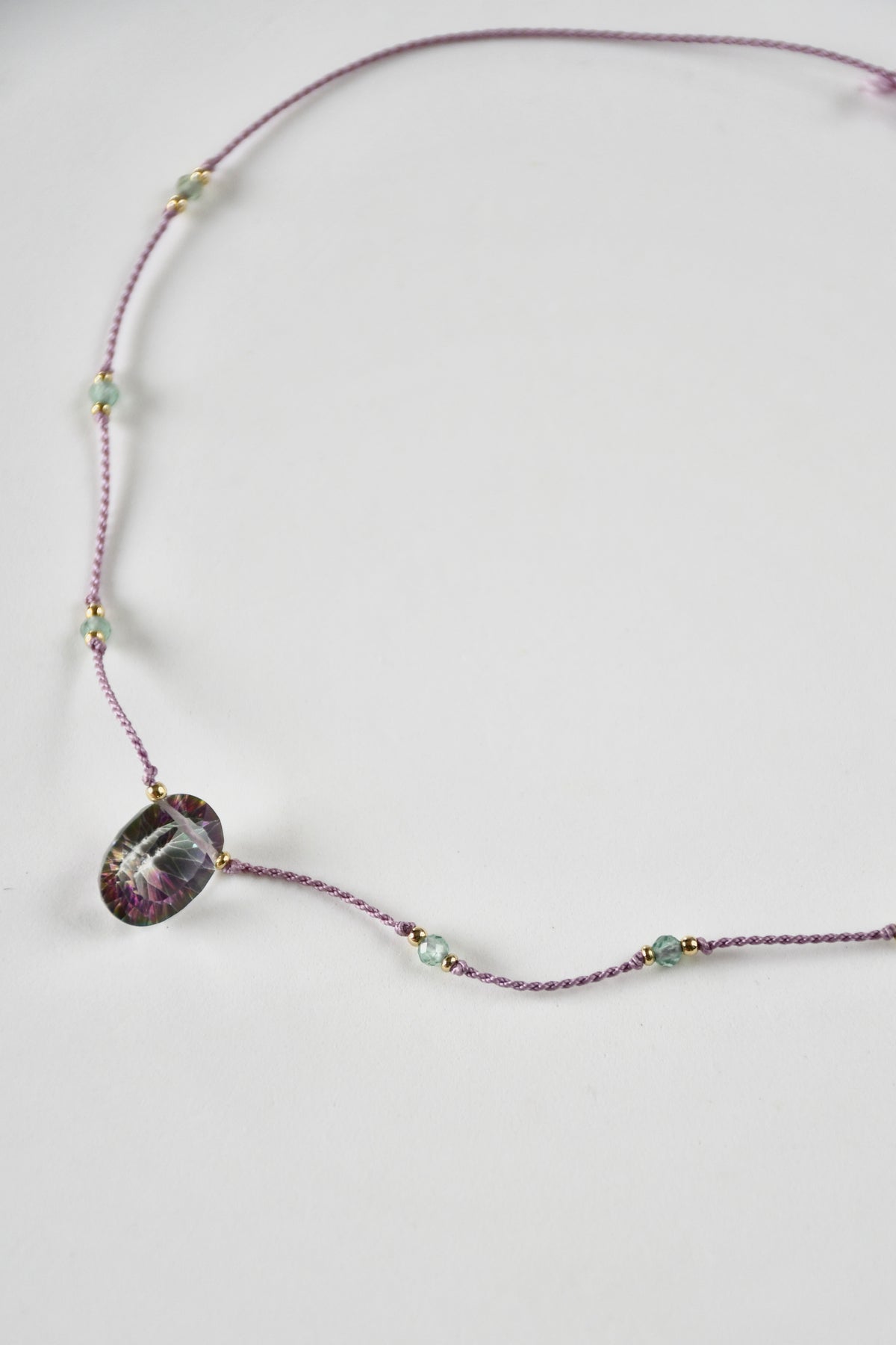 Collier Quartz mystique & Apatite