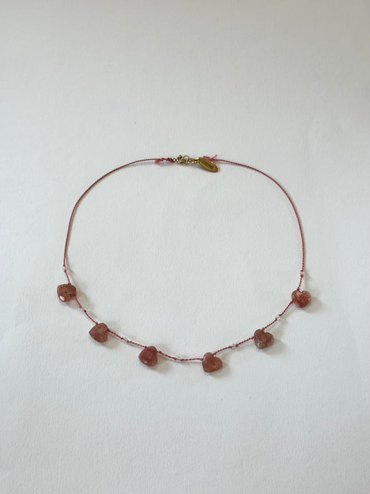 Collier Pierre de soleil sur soie