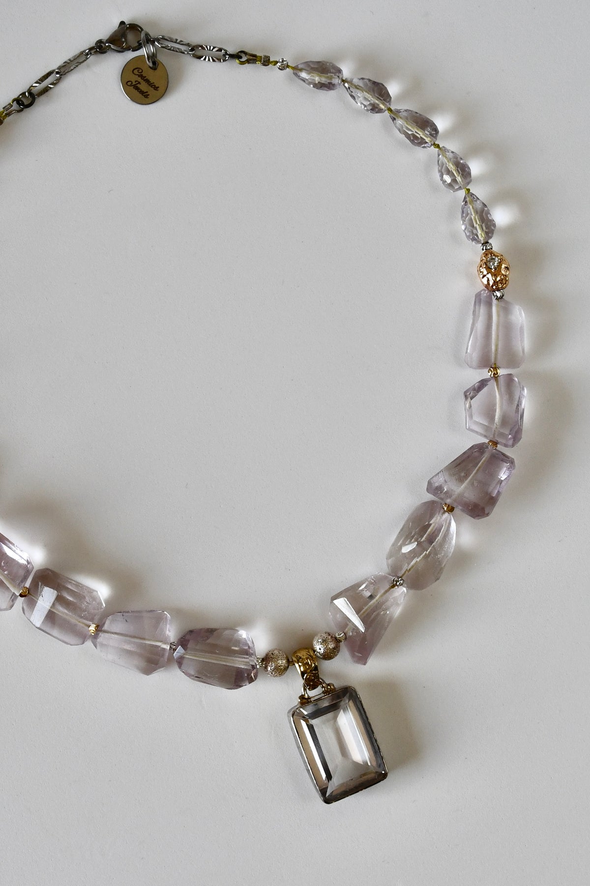 #133 Collana Ametista rosa traslucida