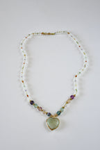 Collier Fluorite & Quartz Craqulé —Clarté, Structure & Harmonie