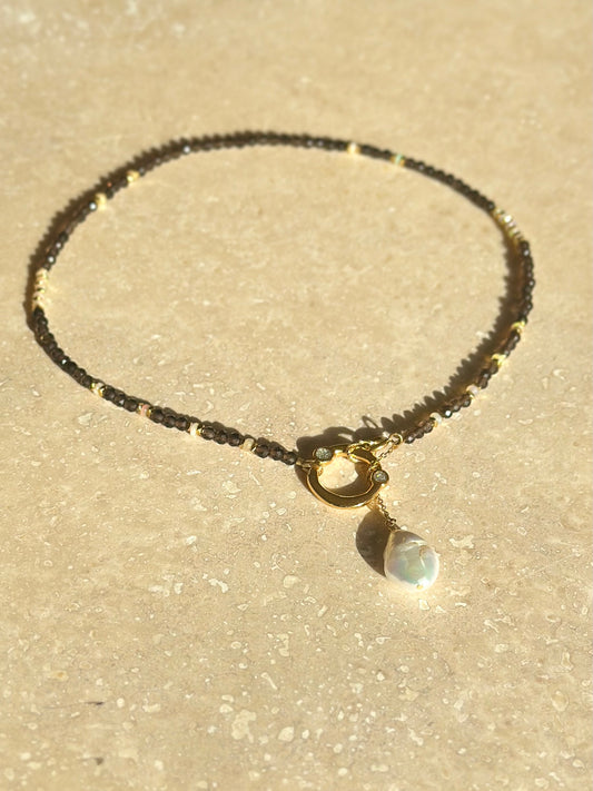 Quartz fumé & Opale d’Éthiopie – illumination