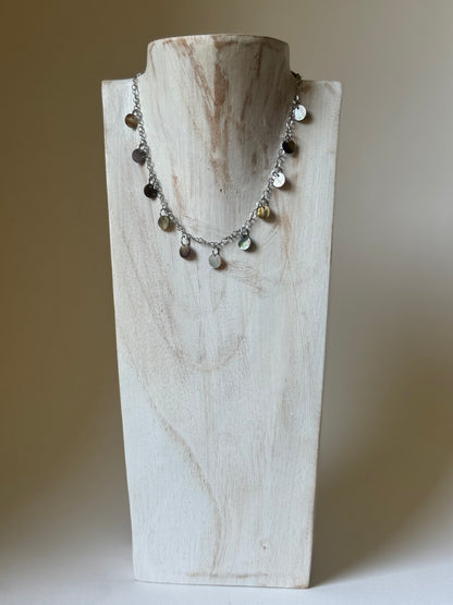 Ensemble collier + bracelet de cheville nacre