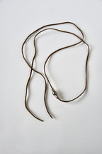 Collier perle de Tahiti & argent 925 sur cordon de cuir