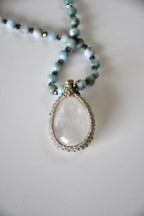 #153 Halskette Larimar, Quarz & Terraherz