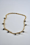 Collier 9 Perles de Tahiti en breloque sur chaîne dorée