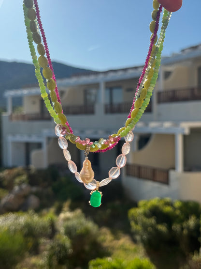 Collier MultiQuartz & Jade — La sagesse du cœur