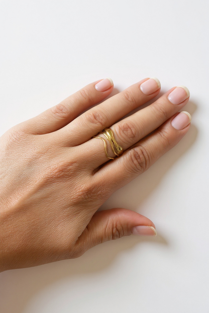 Bague ajustable Acier inox doré