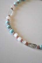 Collana Selenite, Cristallo di Rocca e Howlite — La chiarezza del silenzio