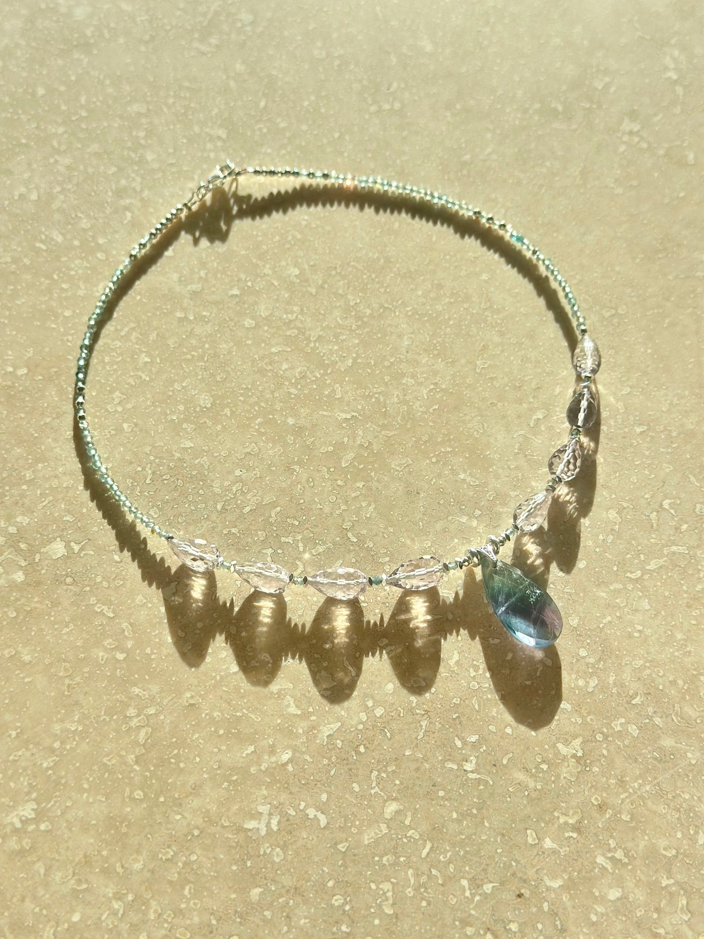 Collier Améthyste, Fluorite & Apatite