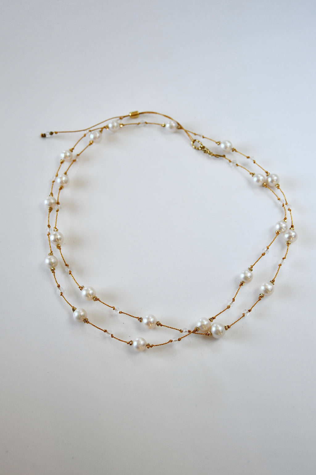 Collier “Cycle de lumière”, 21 perles d’eau douce